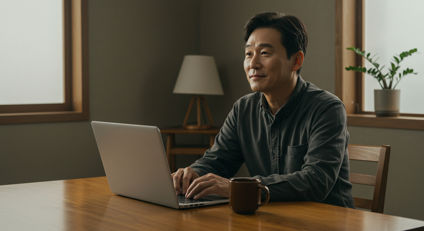 블로그 수익을 고민하는 남성
