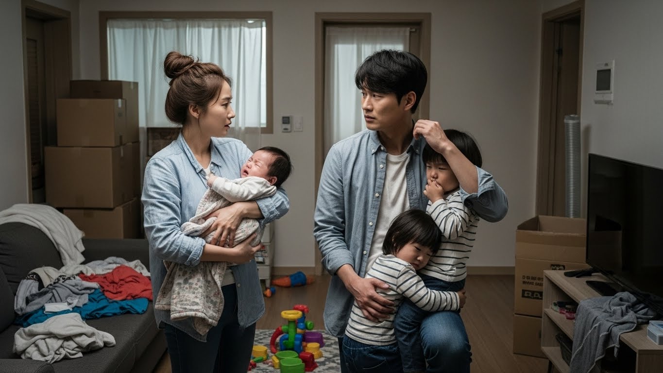 아이 맡길곳이 없어 걱정중인 부모 이미지