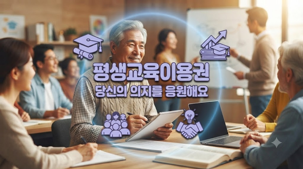 열심히 공부하고 있는 만학도