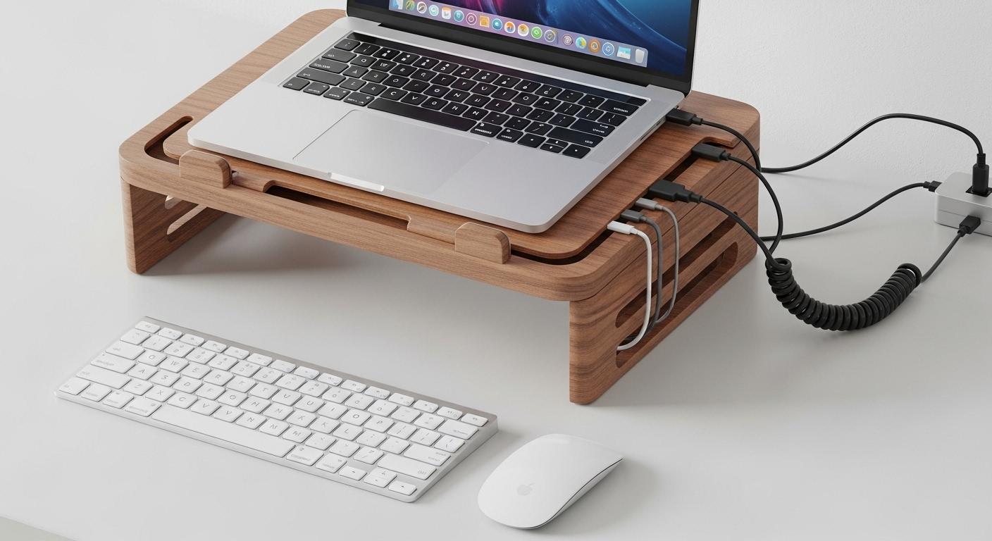 케이블 혼잡 노트북 거치대 문제 해결