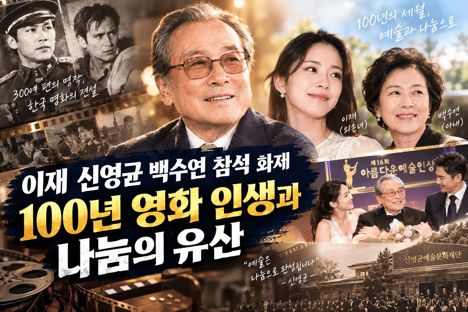 100년 영화 인생과 나눔의 유산 관련 이미지