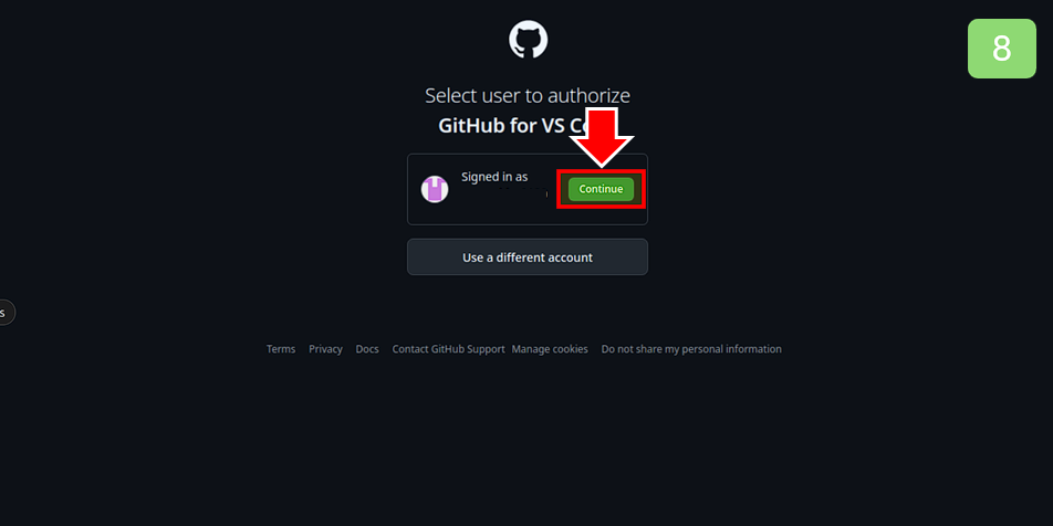 continue 버튼을 클릭합니다.