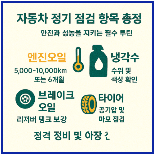 자동차 정기 점검 항목 총정리(점검, 관리, 안전)