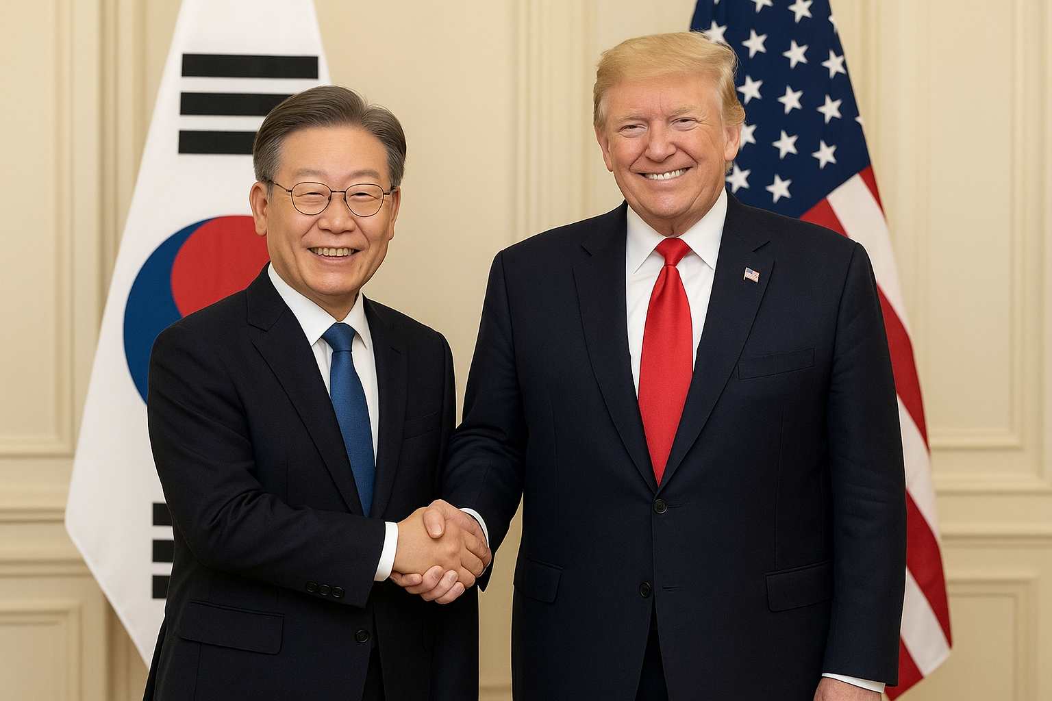 GPT가 그려준 이재명대통령과 트럼프 대통령