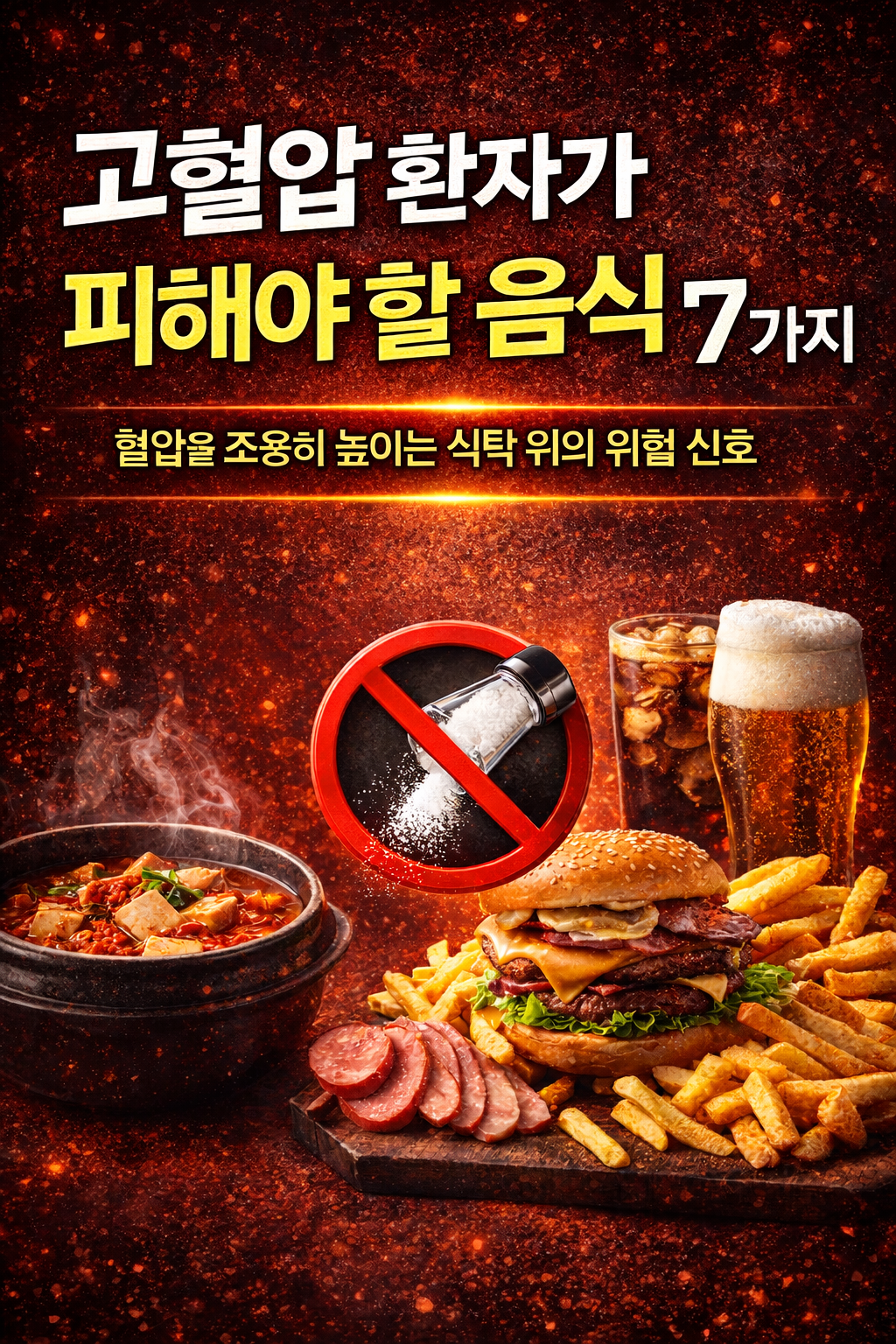 고혈압 환자가 피해야 할 음식 7가지 / 혈압을 조용히 높이는 식탁 위의 위험 신호