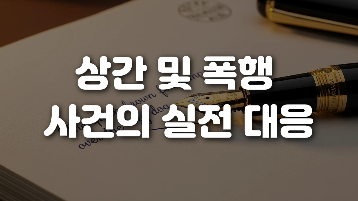 상간 및 폭행 사건의 실전 대응