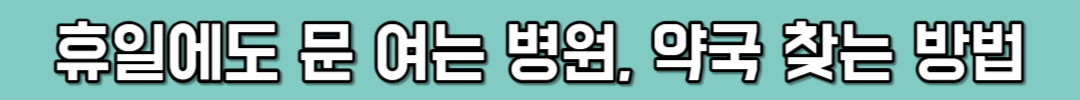 휴일에도 문 여는 병원&#44; 약국 찾는 방법