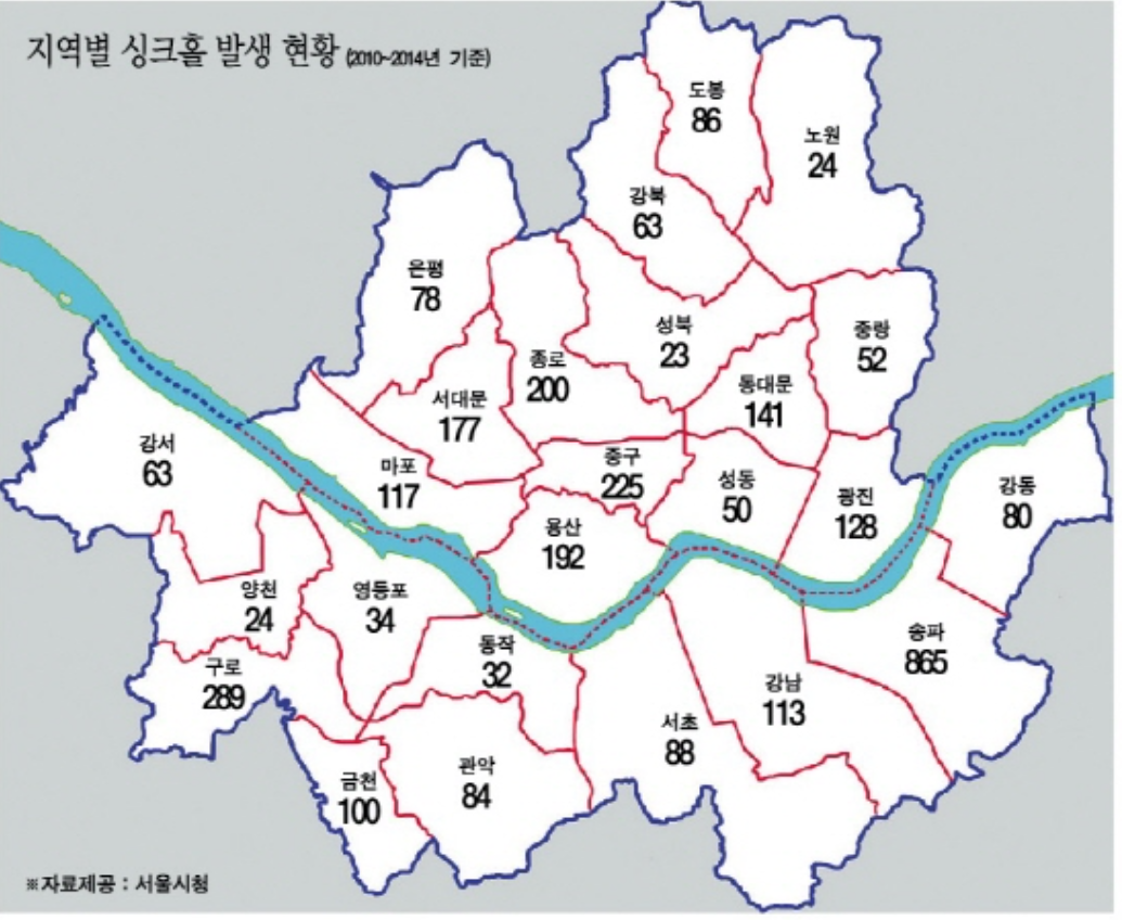 싱크홀 위험지역 총정리 (우리 동네 싱크홀 확인 방법)