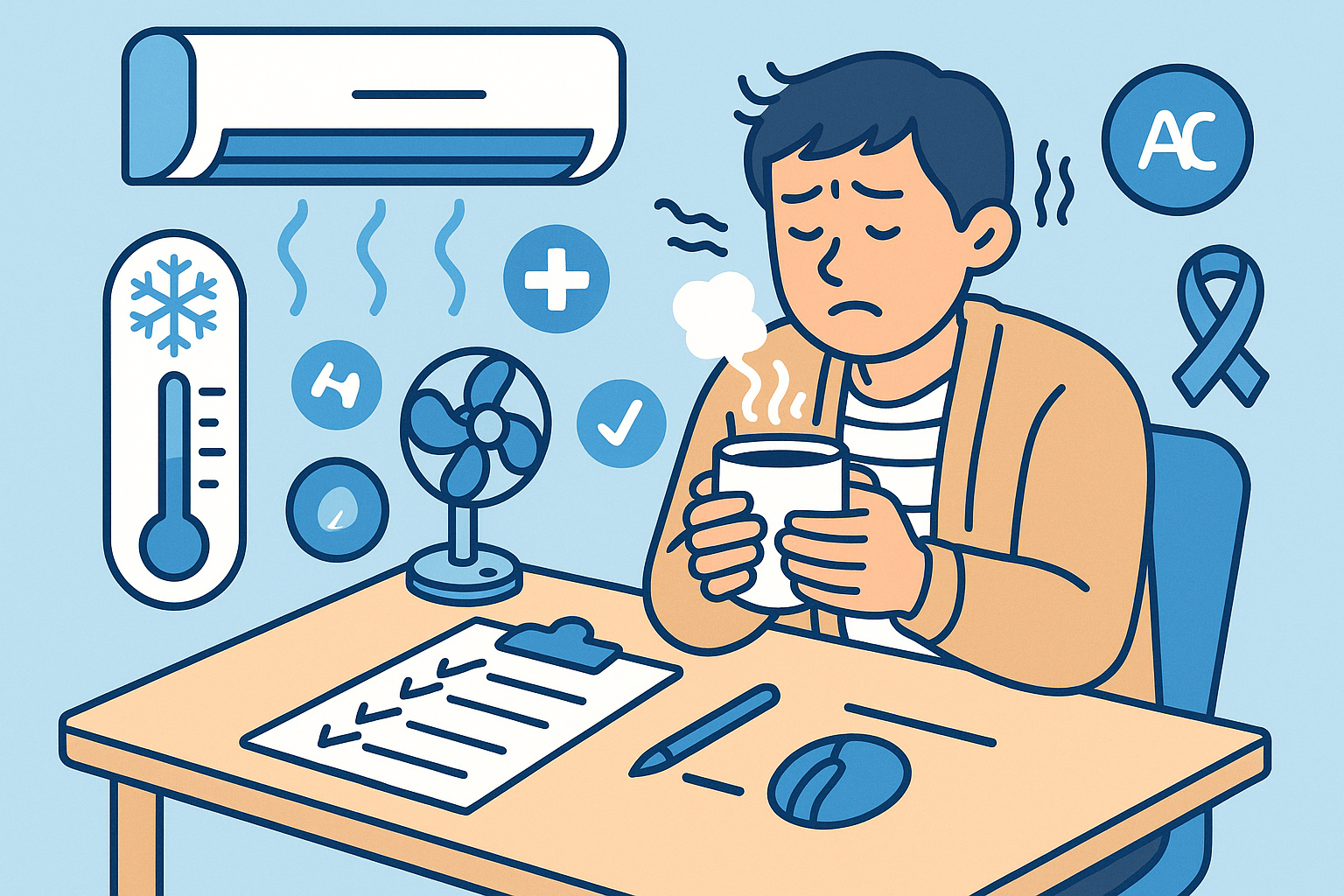 여름철 냉방병 예방법 – 에어컨 때문에 더 아픈 사람들을 위한 건강 팁