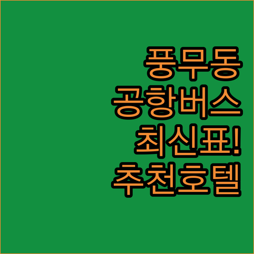 풍무동 인천공항 공항버스 시간표와 풍..