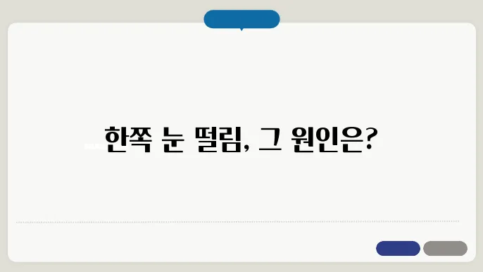 한쪽 눈 떨림