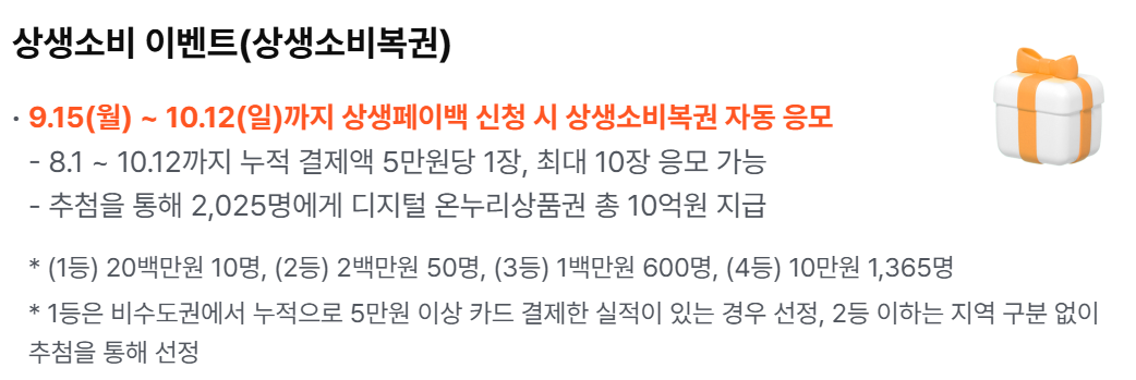 상생소비 이벤트(상생소비복권)