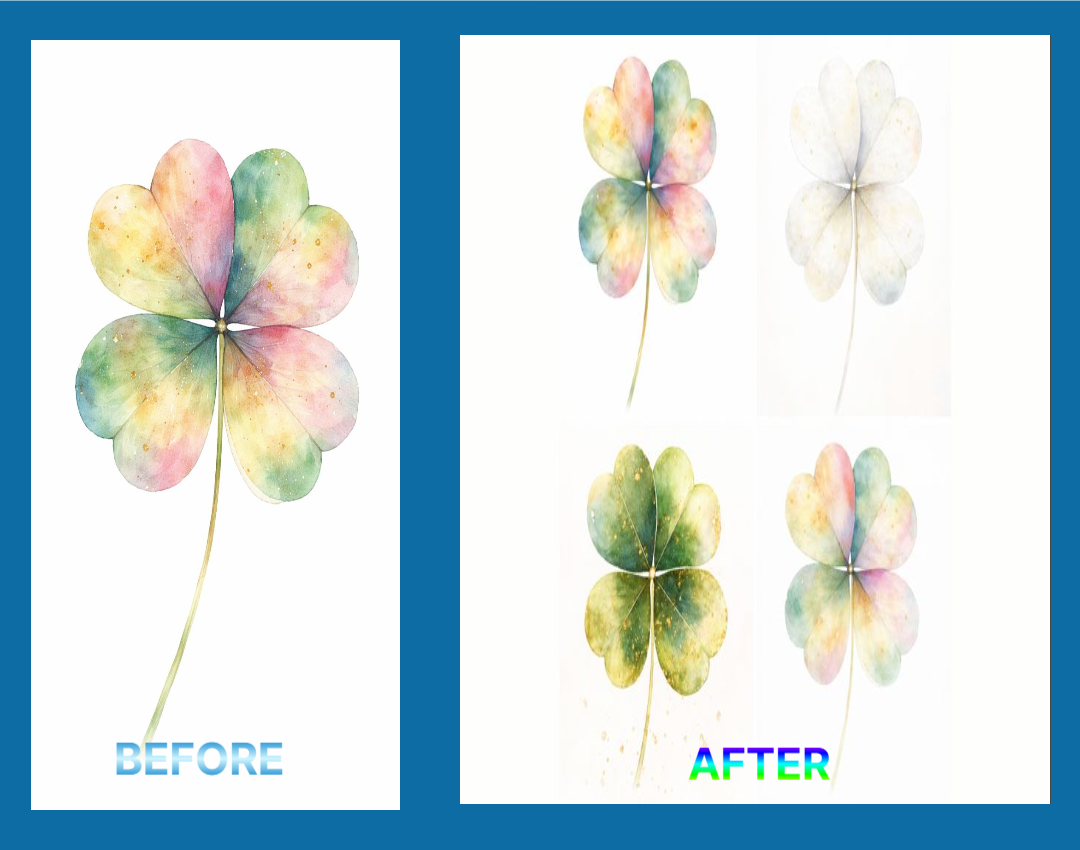 AI 이미지 생성 결과 비교, 하나의 이미지 입력으로 달라진 결과