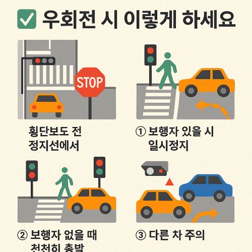 우회전 시 이렇게 하세요!