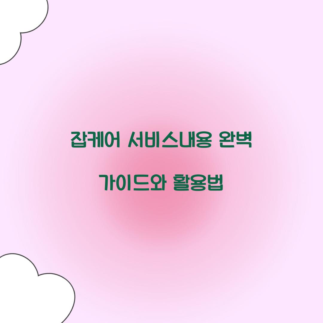 잡케어 서비스내용