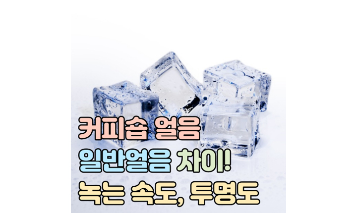 커피숍 얼음 냉장고 일반얼음 녹는 속도 투명도 차이 썸네일
