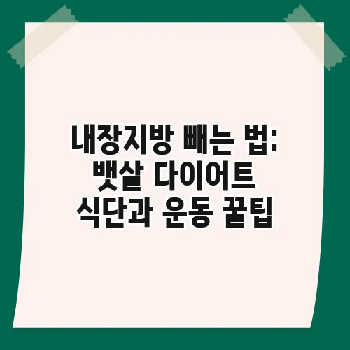 내장지방 빼는 법: 뱃살 다이어트 식단과 운동 꿀팁