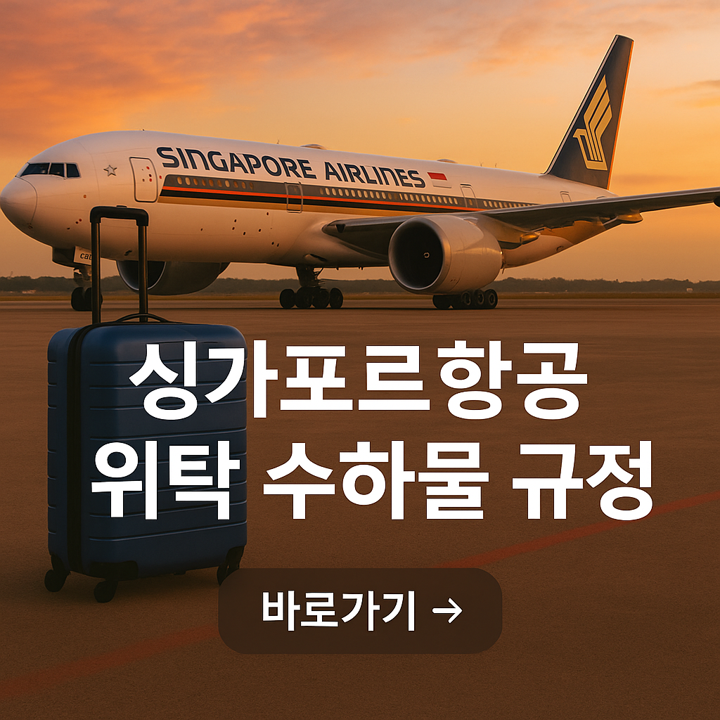 싱가포르항공 위탁 수하물 규정 총정리 ❘ 허용량·주의사항·유모차·꿀팁