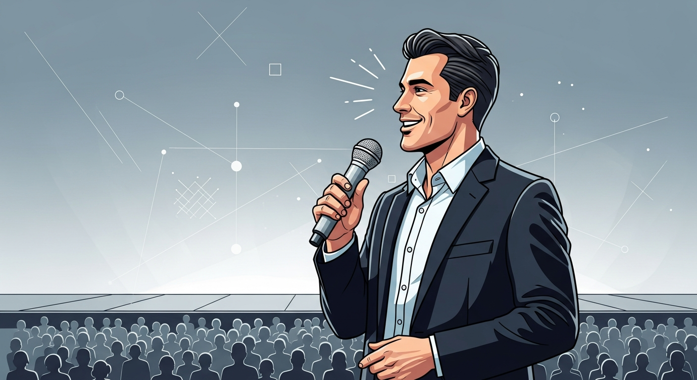 자신감 넘치는 비즈니스 발표자