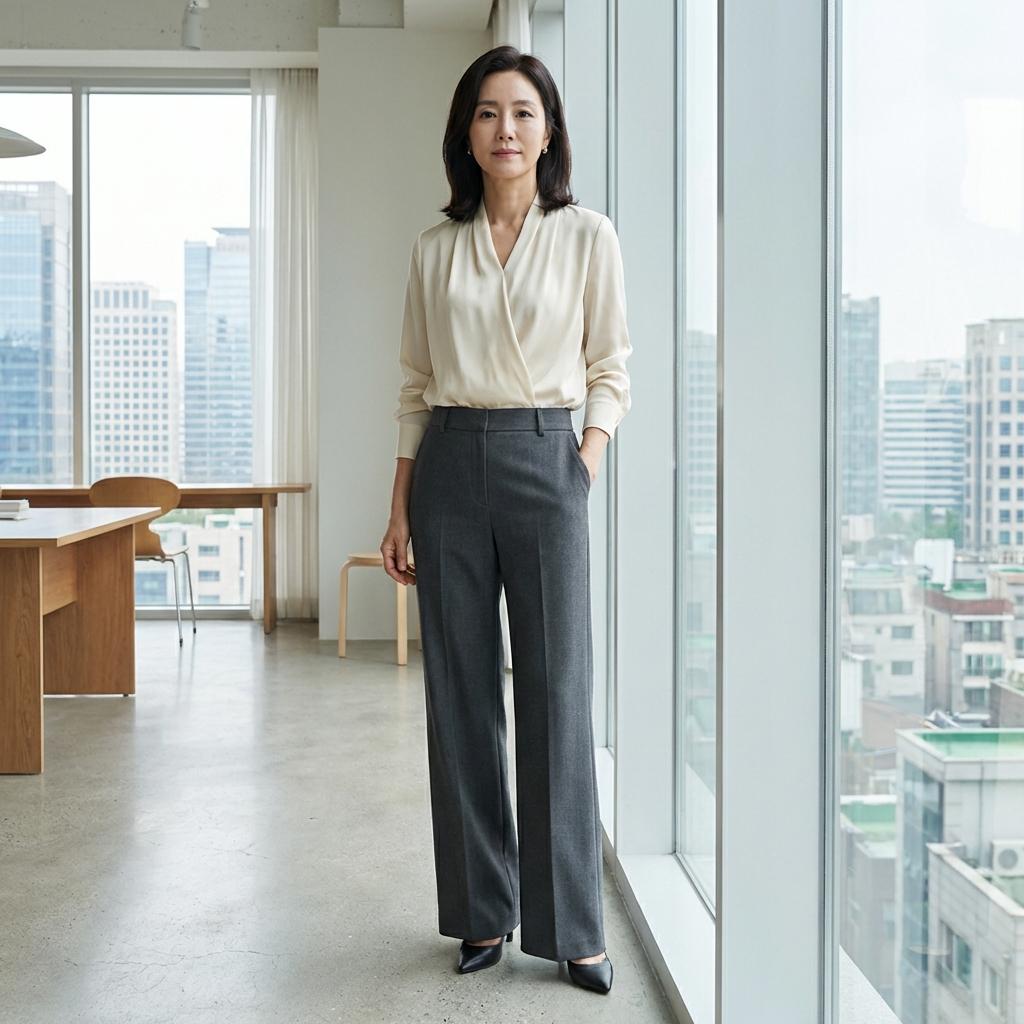 중년 여성 오피스룩 세련되게 입는 법