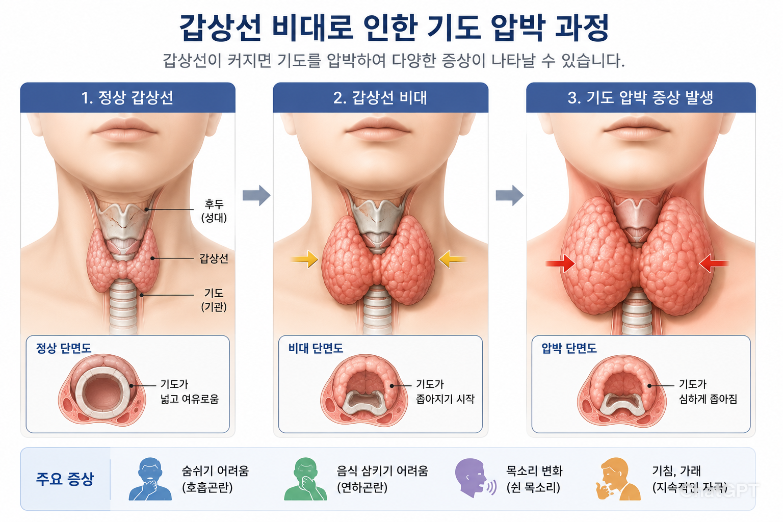 갑상선 비대 기도 압박
