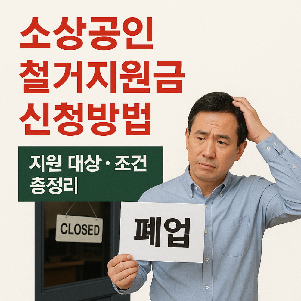 소상공인 폐업 철거지원금 신청방법｜지원 대상·조건 총정리 인포그래픽
