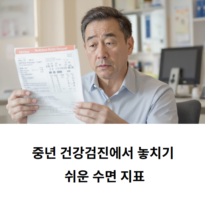 중년 건강검진에서 놓치기 쉬운 수면 관련 지표들