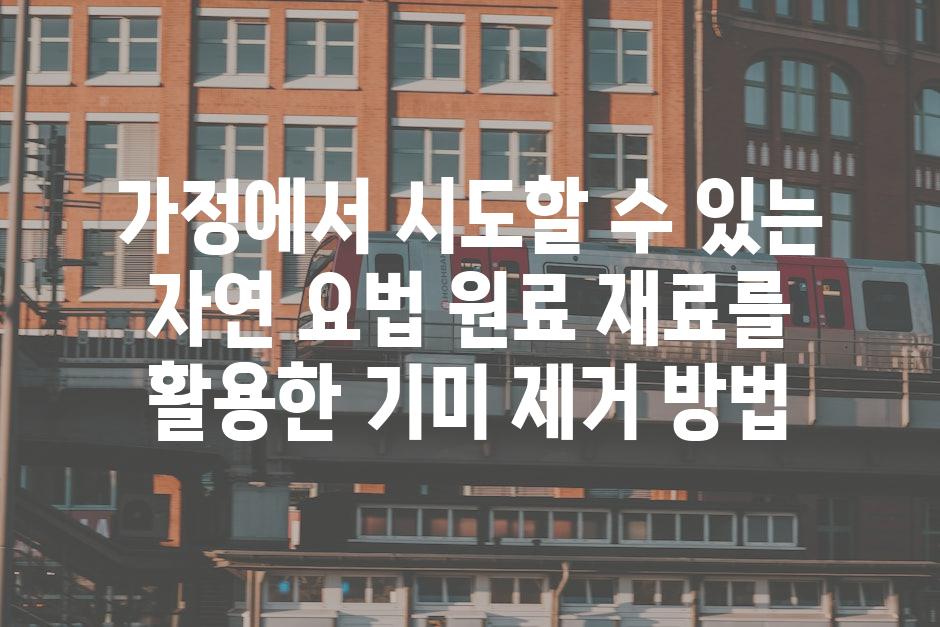 가정에서 시도할 수 있는 자연 요법 원료 재료를 활용한 기미 제거 방법