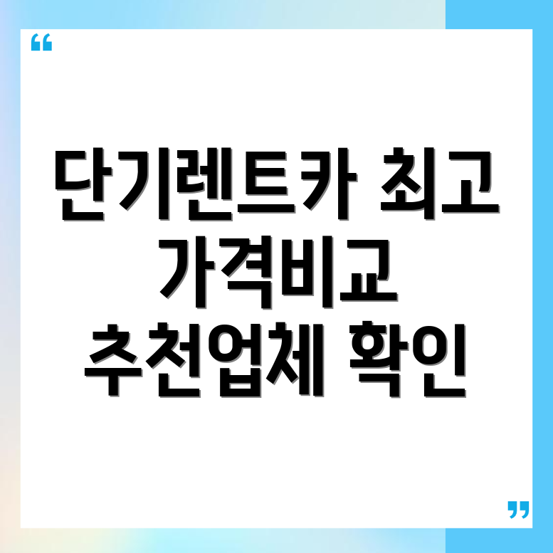 단기렌트카