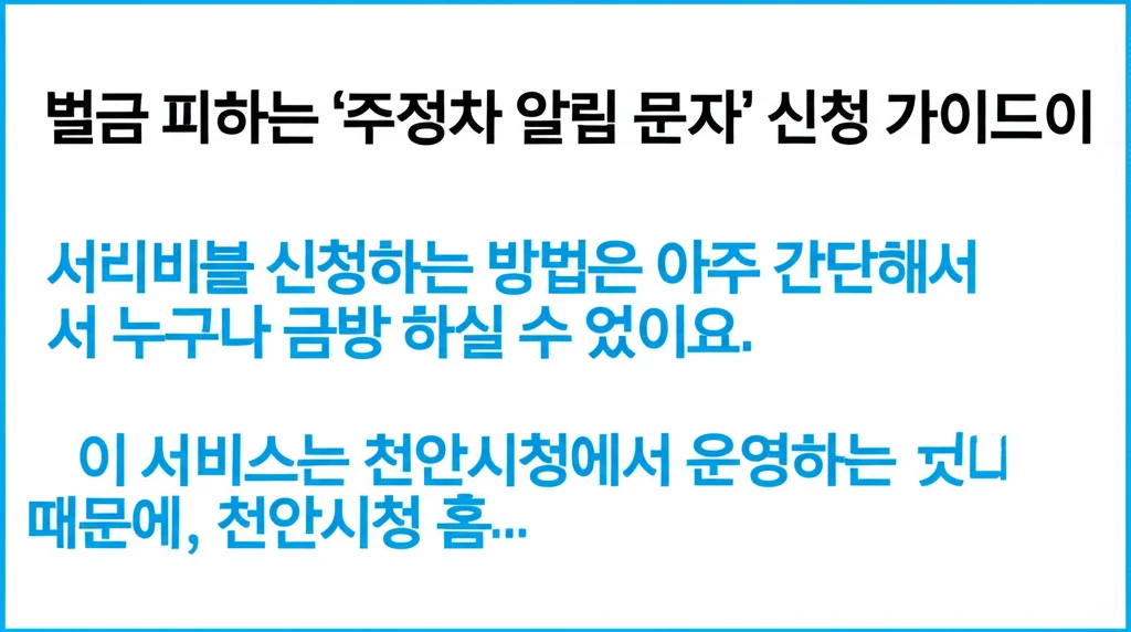 주정차 단속 문자 알림 서비스 천안 ..