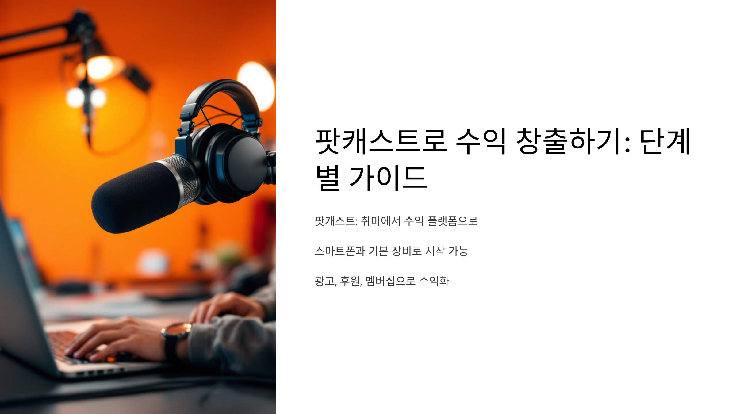 팟캐스트 제작으로 새로운 수익원 만들기