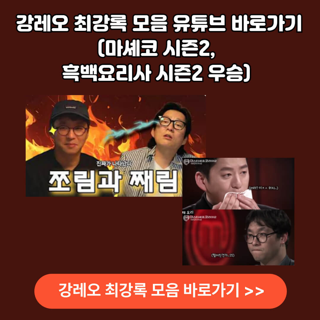 강레오 최강록 모음 유튜브 바로가기