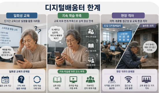 디지털 배움에 한계를 느끼는 어르신