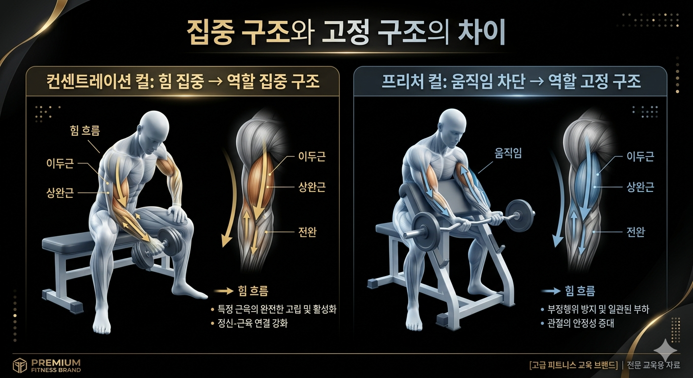 집중 구조와 고정 구조의 차이