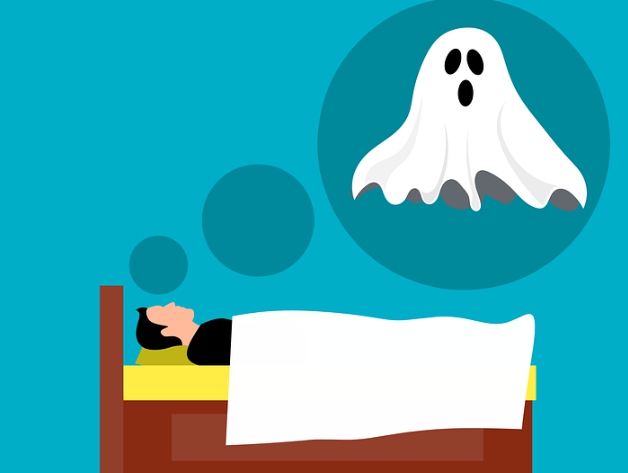 불면증에 시달리고 있는 사람이 누워있는 그림의 이미지입니다.