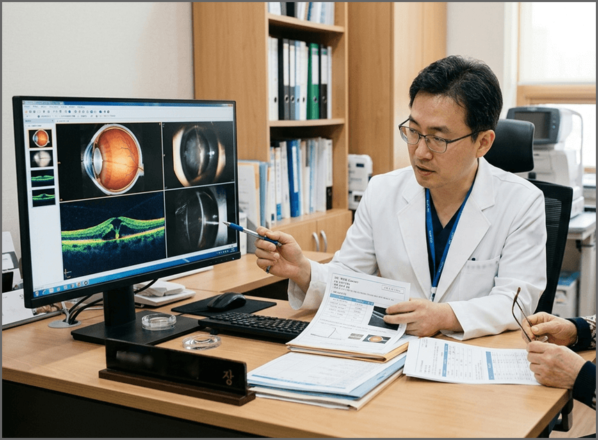 환자와 상담 중인 의사