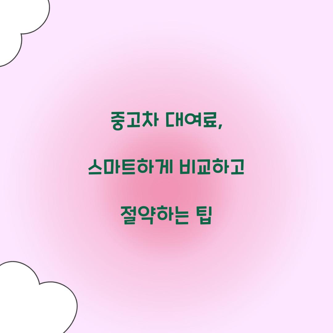 중고차 대여료