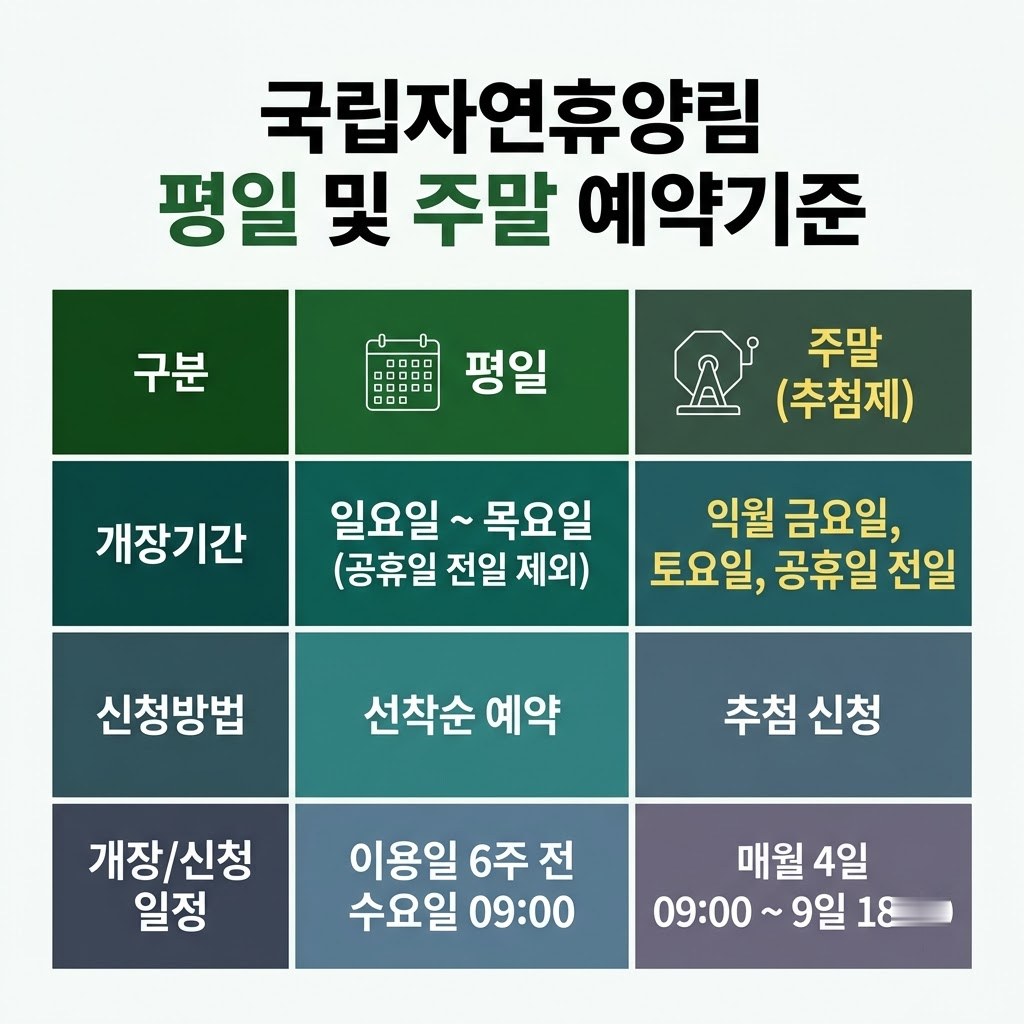 숲나들e 국립 및 공립 자연휴양림 예약 방법과 신청 일정