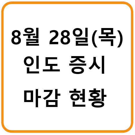 2025년 8월 28일 인도증시 마감시황