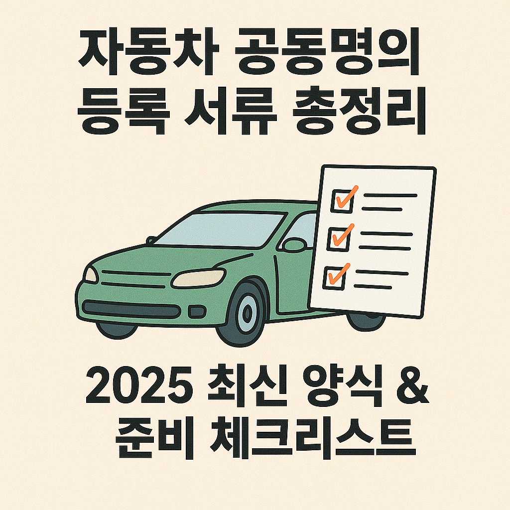 자동차 공동명의 등록 서류 총정리｜2025 최신 양식 &amp; 준비 체크리스트