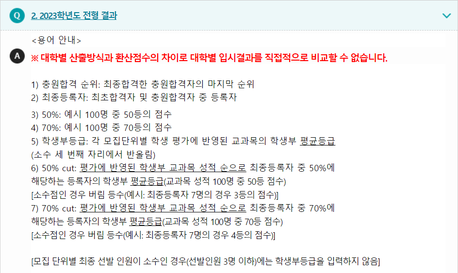 2023학년도 한라대학교 학생부종합전형 전형 결과