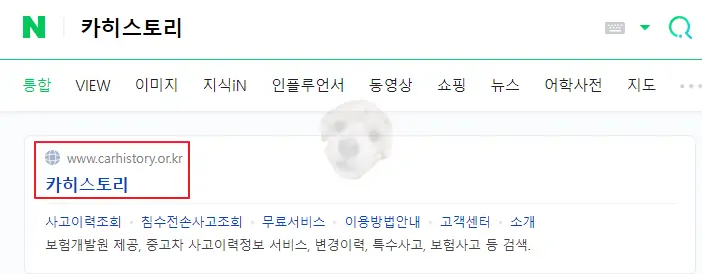 카히스토리 검색 결과