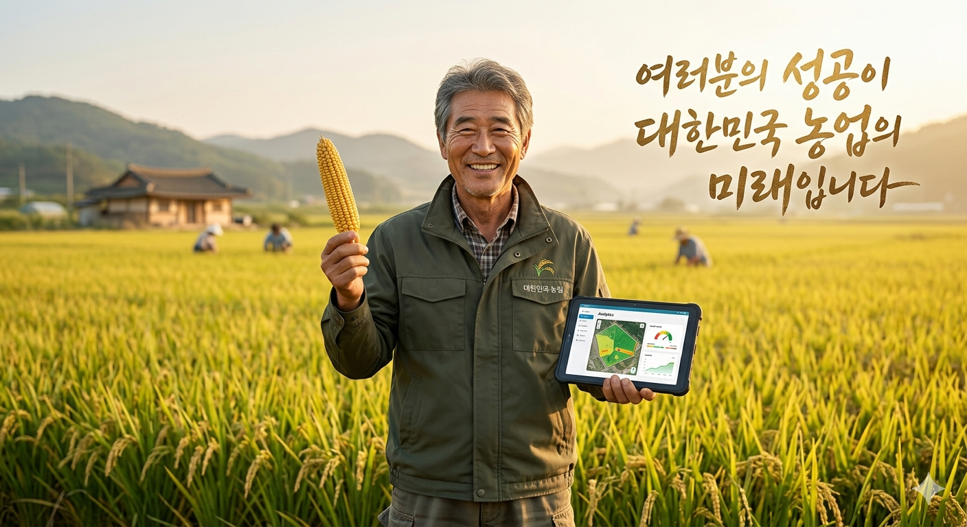 여러분의 성공이 대한민국 농업의 미래입니다. 성공 농부의 이미지