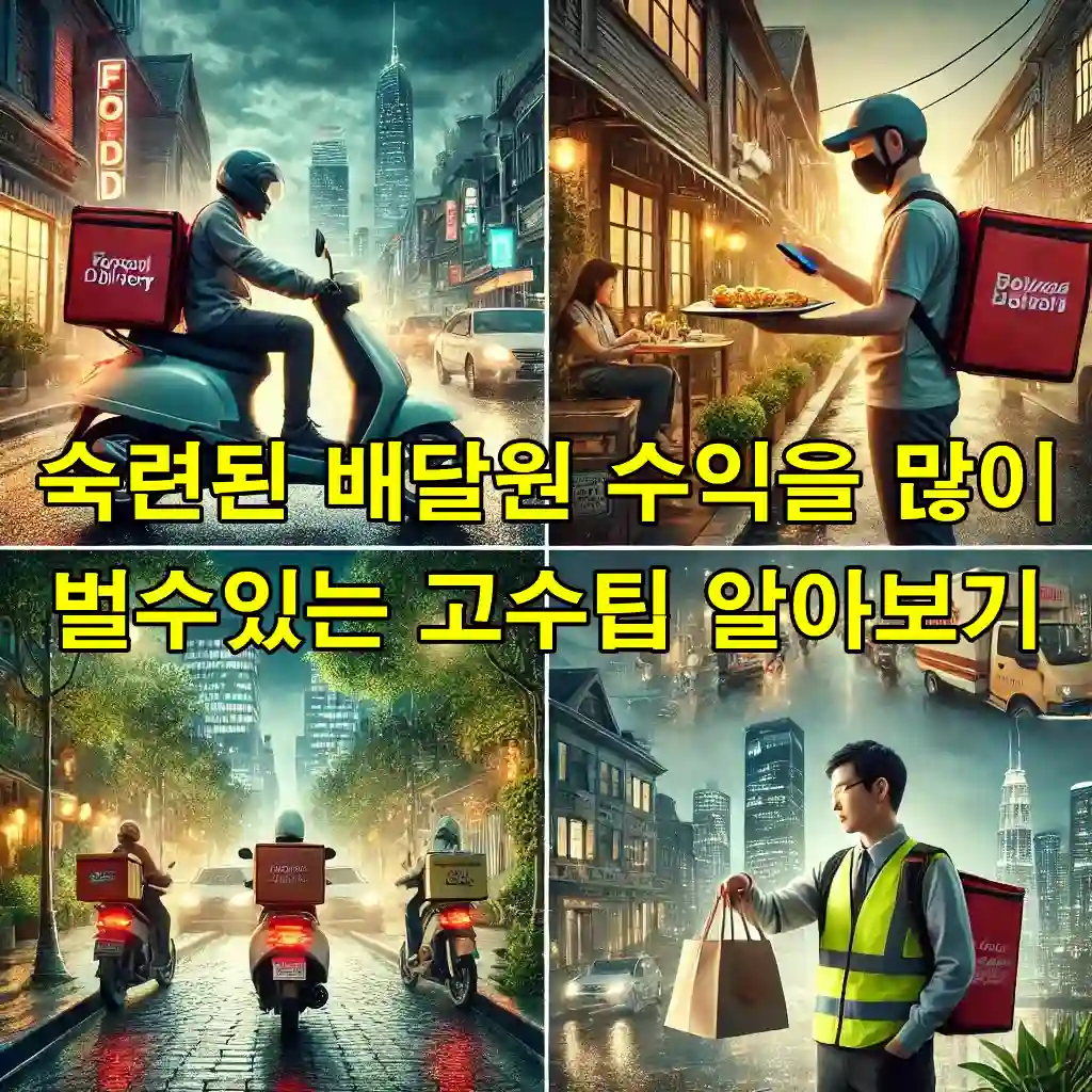 숙련된 배달원 수익을 많이 벌수있는 고수팁 알아보기