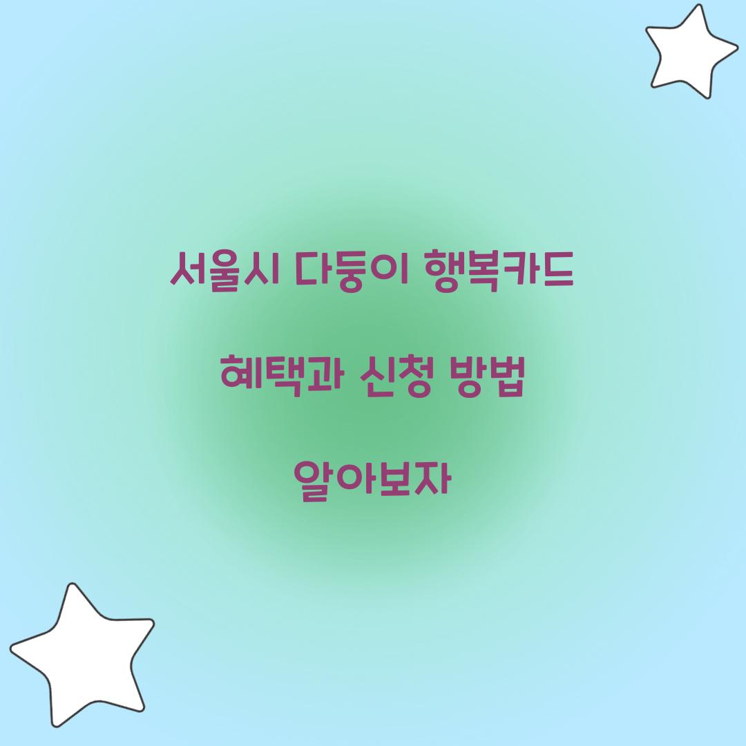 서울시 다둥이 행복카드