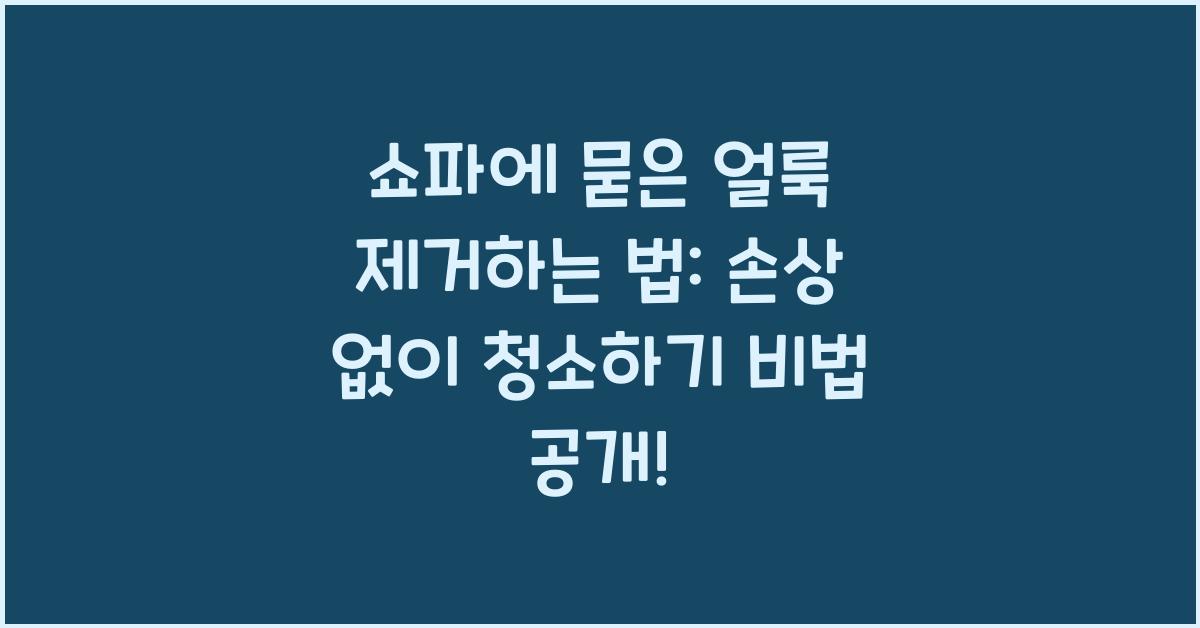 쇼파에 묻은 얼룩 제거하는 법: 손상 없이 청소하기