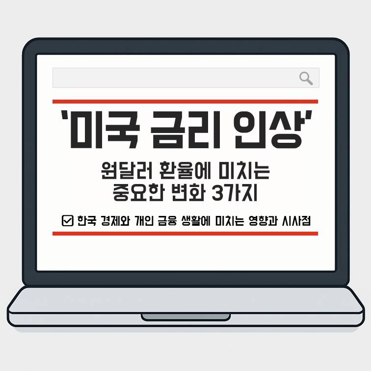 미국 금리 인상, 원달러 환율에 미치는 중요한 변화 3가지를 안내하는 대표 썸네일 이미지