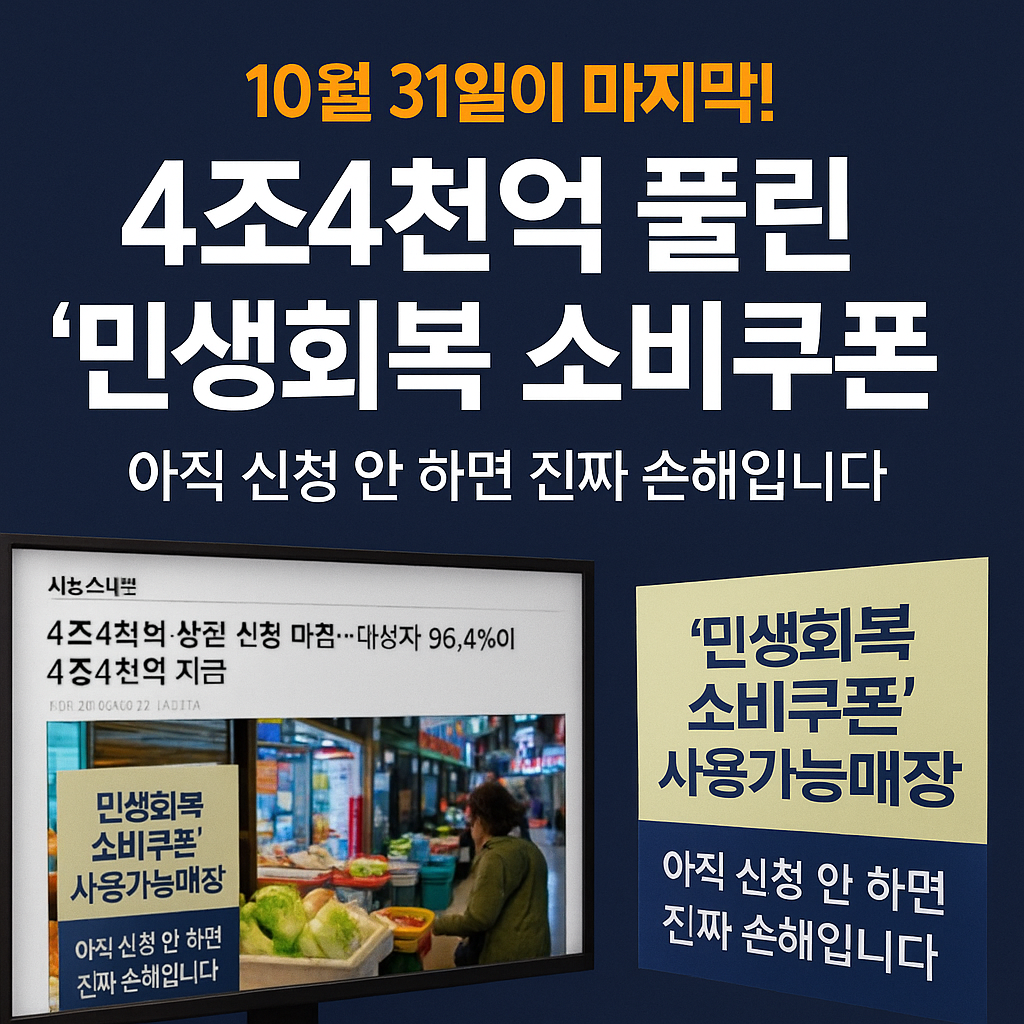 민생회복 소비쿠폰 아직도 신청 안했나요?