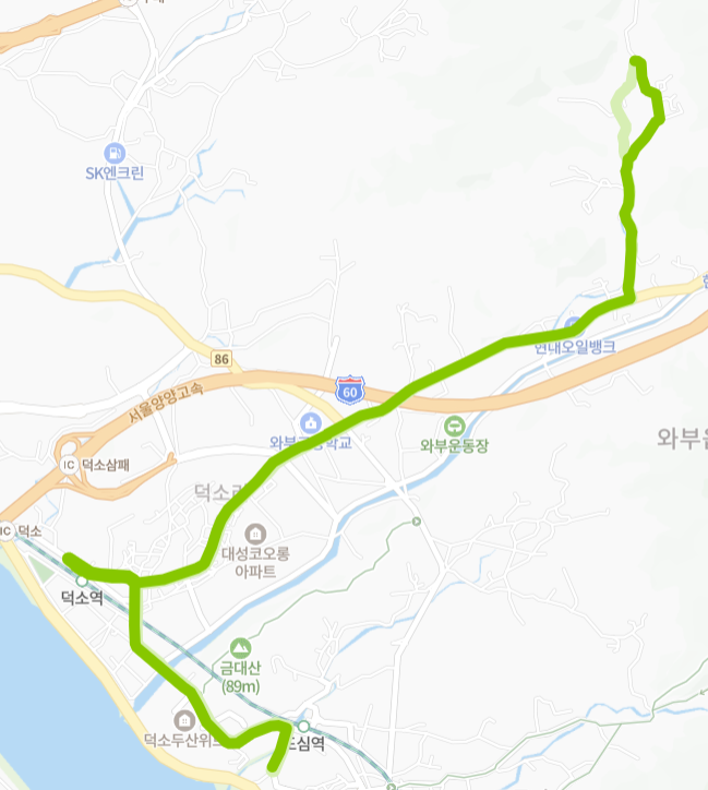 남양주-88-2번-버스-노선-지도