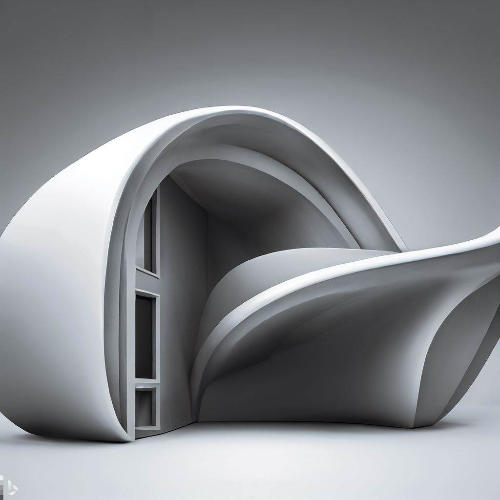 곡선모양의 예술적인 집